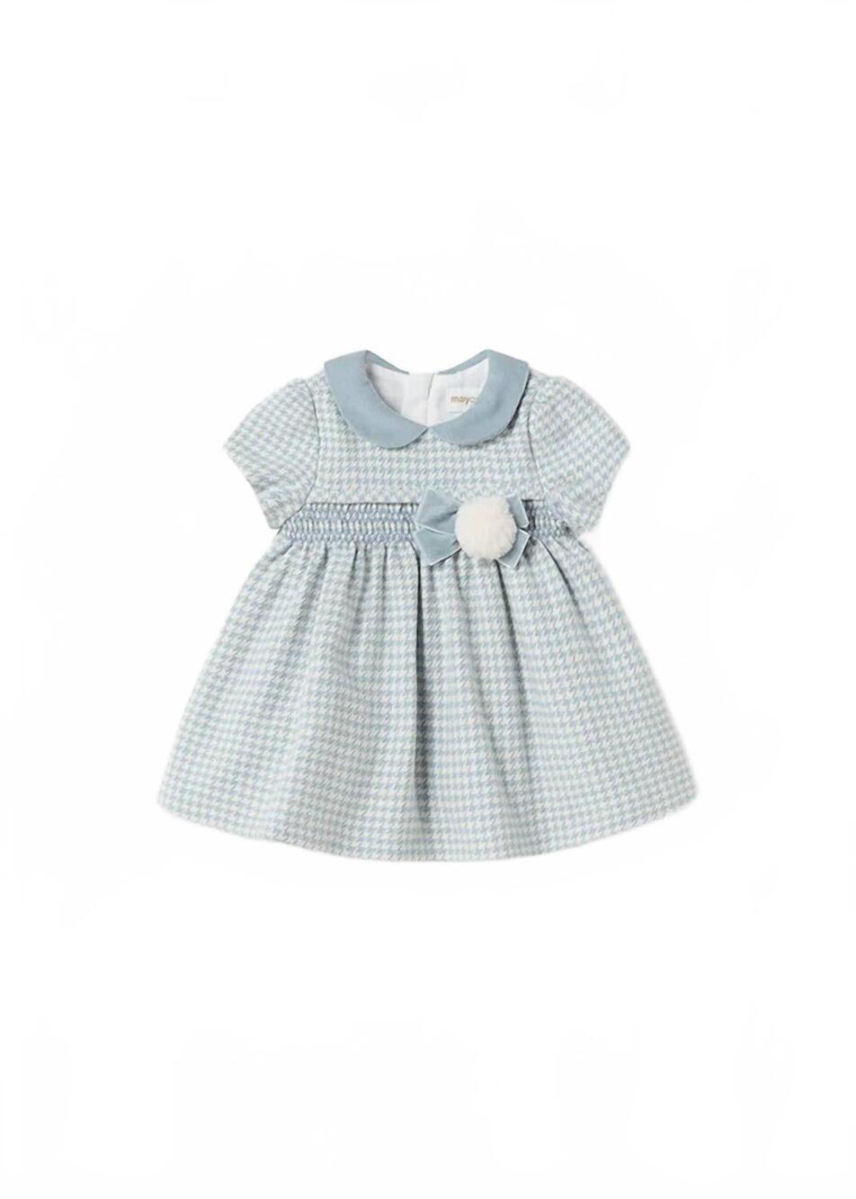 NEW MAYORAL girls short sleeved smocked dress in blue